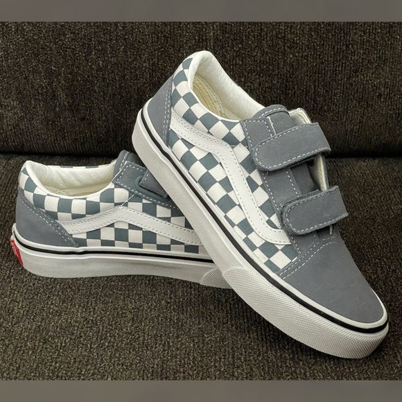 Vans Kids Old Skool V Shoes Gray & White Color Size-2.0 - Picture 9 of 13